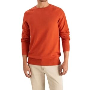 Velez Artisan Men's S Cotton Knit Sweater With Raglan Sleeves Burnt Orange